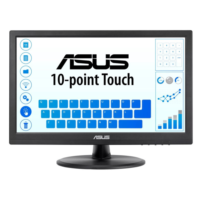 ASUS VT168HR kompiuterio monitorius 39,6 cm (15,6 colio) 1366 x 768 pikselių WXGA LED jutiklinis ekranas juodas