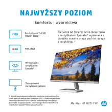 HP M27f 68,6 cm (27 colių) 1920 x 1080 pikselių Full HD LCD juodas, sidabrinis