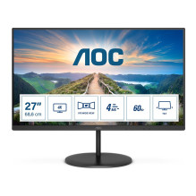 AOC V4 U27V4EA kompiuterio monitorius 68,6 cm (27 colių) 3840 x 2160 pikselių 4K Ultra HD LED juodas