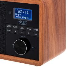 Adler AD 1184 radio Portable Digital Black, Wood