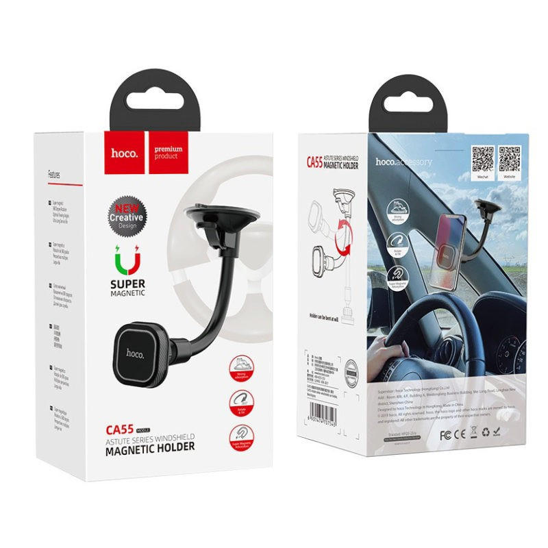 Universal car phone holder HOCO CA55 Astute window mounting,magnetic black,