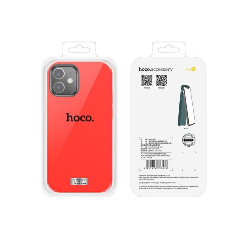 Dėklas &quot;Hoco Pure Series&quot; skirtas iPhone 12 Pro Max raudonas