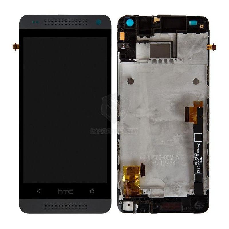 Ekranas HTC One Mini (M4) su lietimui jautriu stikliuku ir rėmeliu Black originalus (service pack)