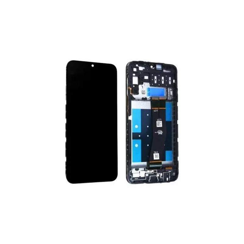 Ekranas Samsung A145 A14 4G 2023 su lietimui jautriu stikliuku ir rėmeliu Black originalus (service pack)
