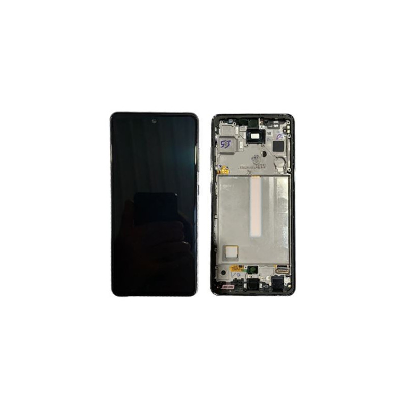 Ekranas Samsung A525 / A526 A52 4G / 5G 2021 su lietimui jautriu stikliuku ir rėmeliu Awesome White originalus (service 