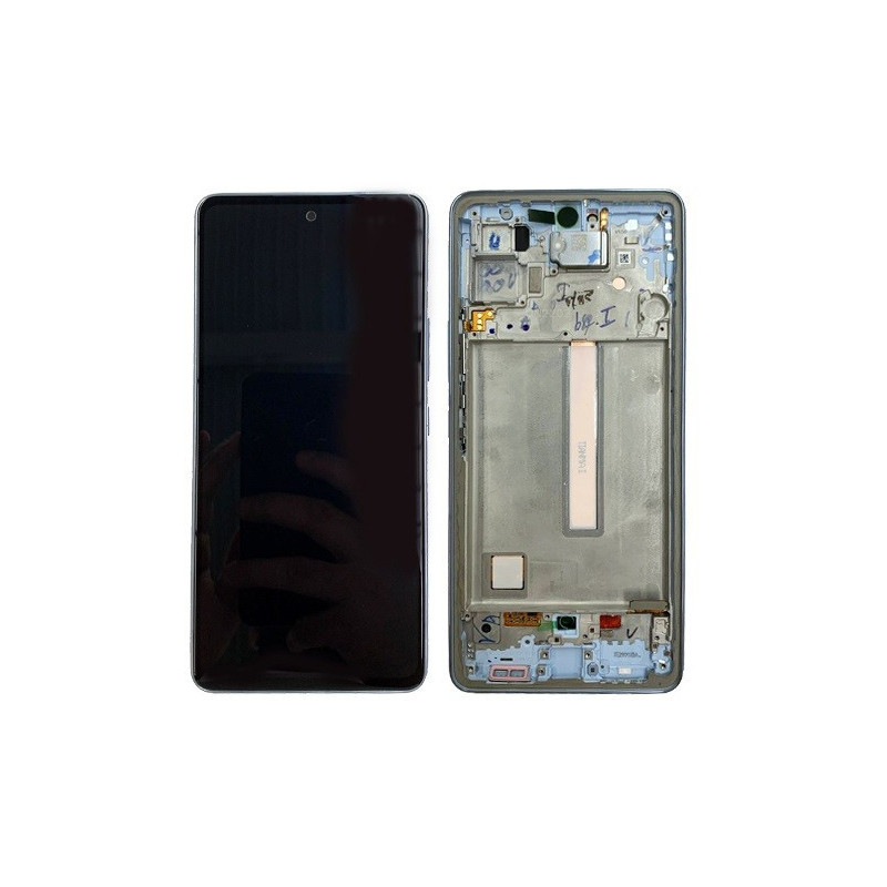 Ekranas Samsung A536 A53 5G 2022 su lietimui jautriu stikliuku ir rėmeliu Awesome Blue originalus (service pack)