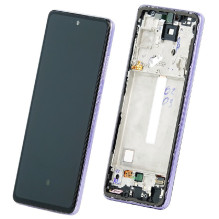 Ekranas Samsung A725 / A726 A72 4G / 5G 2021 su lietimui jautriu stikliuku ir rėmeliu ir baterija Awesome Violet origina