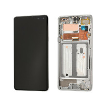 Ekranas Samsung G977F S10 5G su lietimui jautriu stikliuku ir rėmeliu Black originalus (used Grade B)