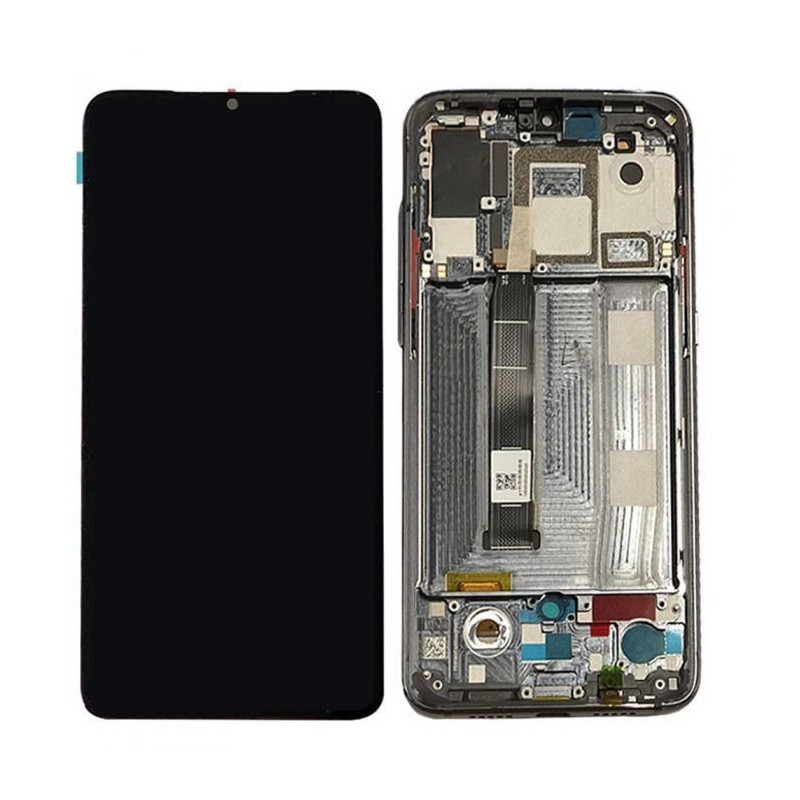 LCD screen Xiaomi Mi 9 with touch screen with frame Black original (service pack)