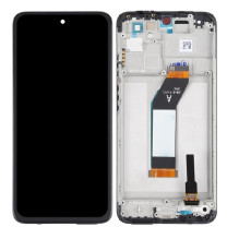 Ekranas Xiaomi Redmi 10 2021 su lietimui jautriu stikliuku ir rėmeliu Black originalus (service pack)