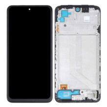 Ekranas Xiaomi Redmi Note 10 / Redmi Note 10S / Poco M5s su lietimui jautriu stikliuku ir rėmeliu Black originalus (serv