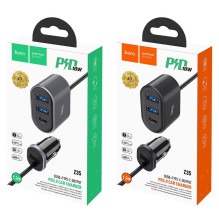 Car charger HOCO Z35 Quick Charge 18W (2xUSB 1xType-C 3A) black