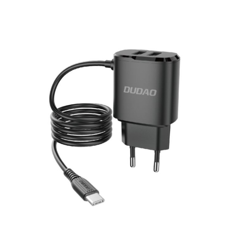 Charger Dudao (A2Pro) + type-C cable (2xUSB 2.4A) black