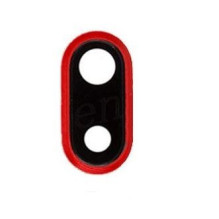 iPhone 8 Plus kameros stikliukas su rėmeliu raudonas ORG