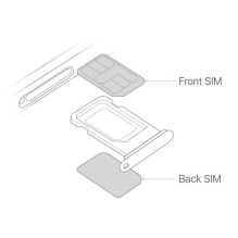 SIM kortelės laikiklis skirtas iPhone 11 DUAL SIM baltas ORG