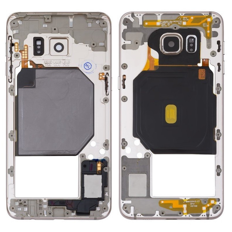 Middle housing Samsung G928F S6 Edge Plus Gold with buzzer and sides buttons original (used Grade A)