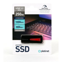 Atmintinė SSD Platinet USB 250GB (USB 3.2 R / W 1000 / 800 MB / s)