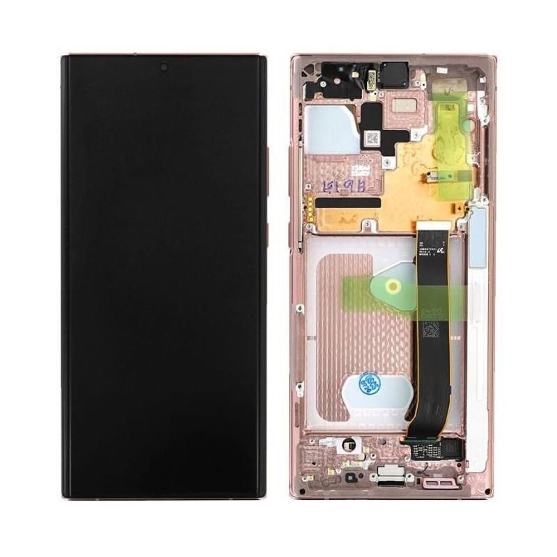 Ekranas Samsung N985 / N986 Note 20 Ultra su lietimui jautriu stikliuku ir rėmeliu Mystic Bronze originalus (service pac
