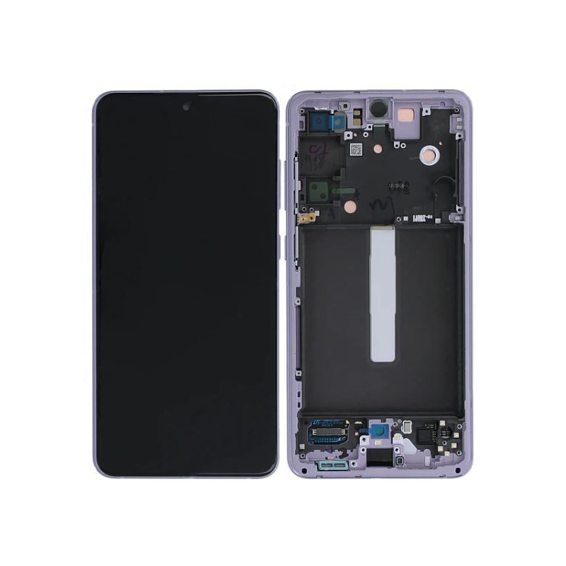 LCD screen Samsung G990 S21 FE 5G with touch screen and frame Lavender original (service pack)