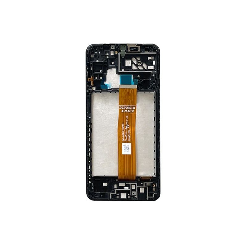Ekranas Samsung A047 A04S 2022 su lietimui jautriu stikliuku Black ir rėmeliu originalus (used Grade A)