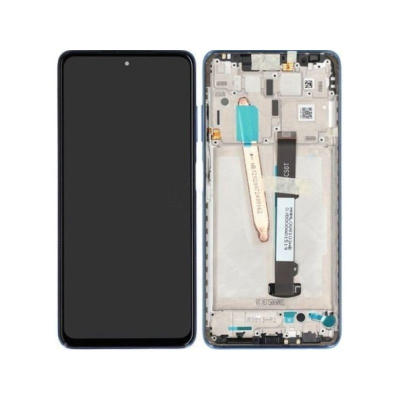 Ekranas Xiaomi Poco X3 Pro / X3 / X3 NFC su lietimui jautriu stikliuku ir rėmeliu Frost Blue ORG