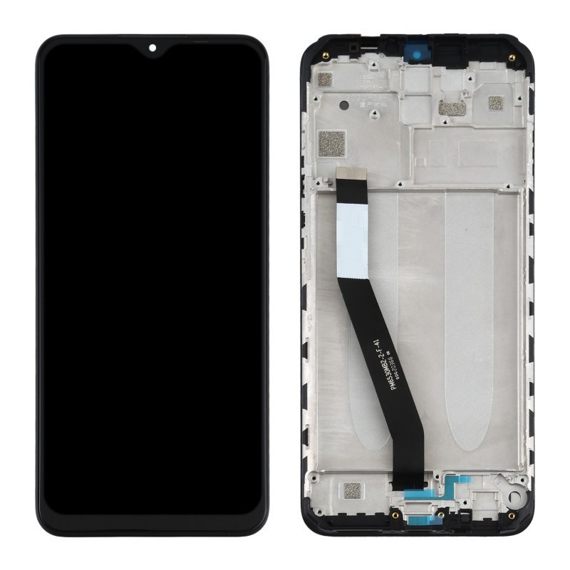 Ekranas Xiaomi Redmi 9 su lietimui jautriu stikliuku ir rėmeliu Black ORG