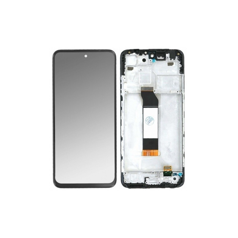 Ekranas Xiaomi Redmi Note 10 5G / Redmi Note 10T 5G / Poco M3 Pro 5G su lietimui jautriu stikliuku ir rėmeliu Black ORG
