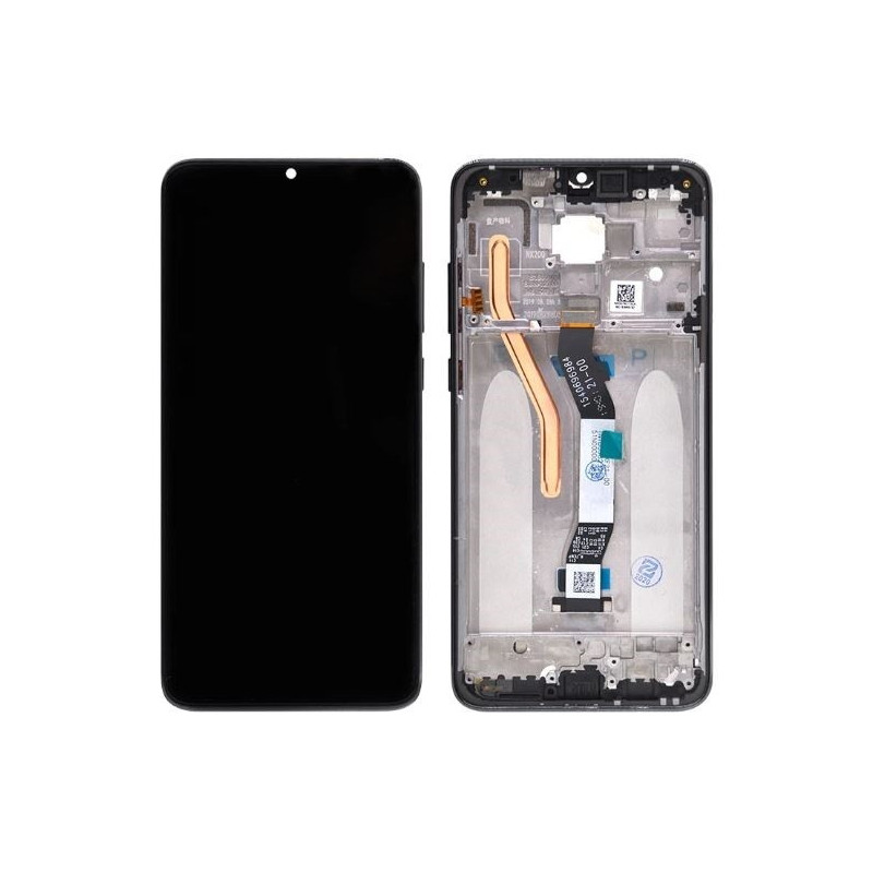 Ekranas Xiaomi Redmi Note 8 Pro su lietimui jautriu stikliuku ir rėmeliu Grey ORG
