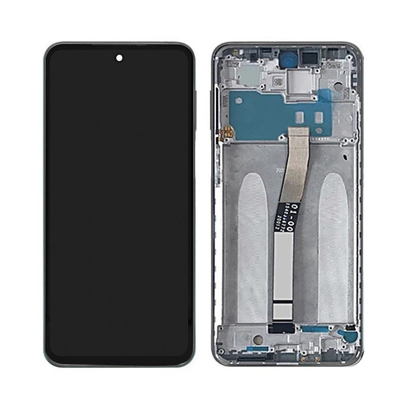 Ekranas Xiaomi Redmi Note 9 Pro / Note 9S su lietimui jautriu stikliuku ir rėmeliu Grey ORG