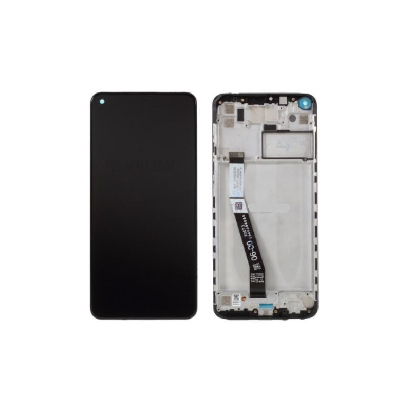 Ekranas Xiaomi Redmi Note 9 su lietimui jautriu stikliuku ir rėmeliu Midnight Grey ORG