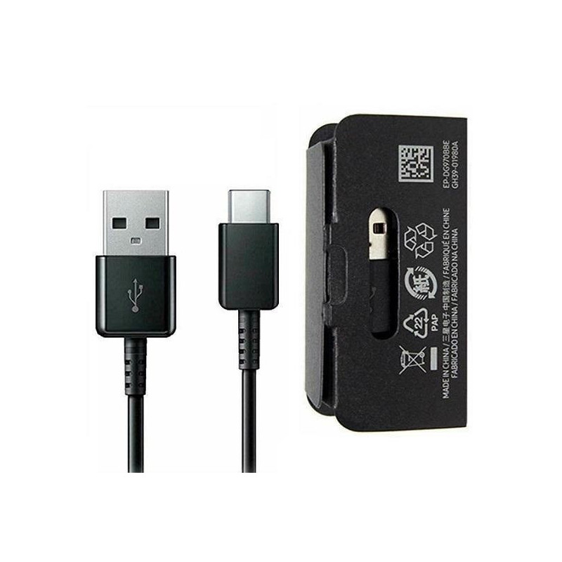 USB cable original Samsung S10 S10+ S9 Type-C (EP-DG970CBE) black (1M)