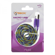 Sbox USB- Micro USB 2.0 M / M 1m spalvinga violetinė lizdinė plokštelė