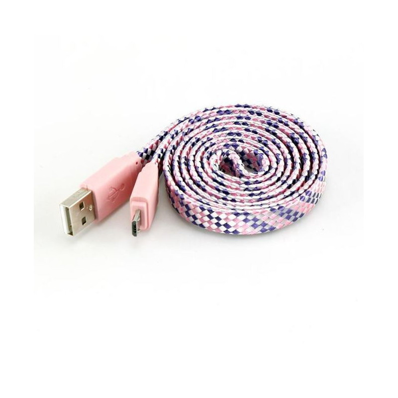 Sbox USB- Micro USB 2.0 M / M 1m spalvinga lizdinė rožė USB-103CF-P