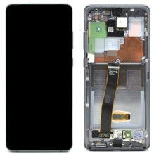 Ekranas Samsung G988 S20 Ultra su lietimui jautriu stikliuku ir rėmeliu Cosmic Grey originalus (used Grade C)