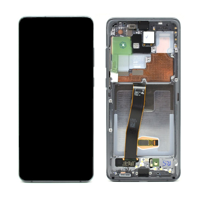 LCD screen Samsung G988 S20 Ultra with touch screen and frame Cosmic Grey original (used Grade C)