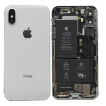 Galinis dangtelis iPhone X Silver pilnas su šleifais originalus (used Grade B)