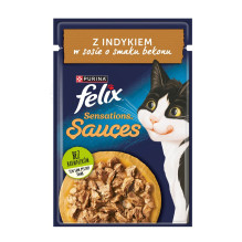 PURINA Felix Sensations Sauces Turkija - šlapias kačių maistas - 85 g