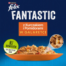 Felix Fanstastic vištiena, pomidoras – šlapias kačių maistas – 85 g