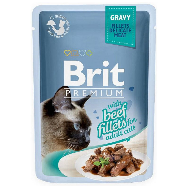 BRIT Premium Gravy Beef - šlapias kačių maistas - 85g