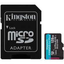 Kingston 128GB microSDXC Canvas Go Plus 170R A2 U3 V30 kortelė + ADP, EAN: 740617301182