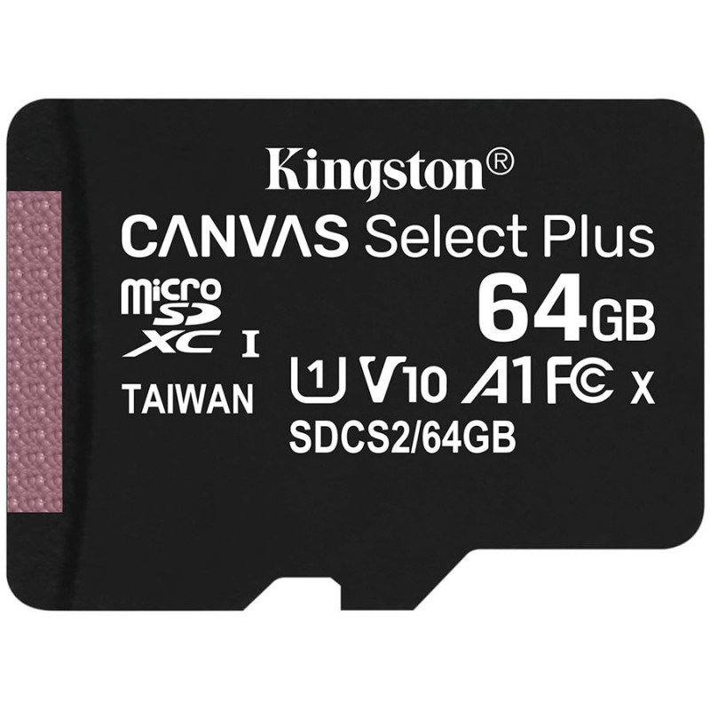 Kingston 64GB micSDXC Canvas Select Plus 100R A1 C10 Single Pack be ADP, EAN: 740617298963