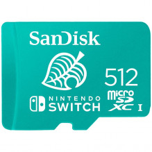 SanDisk microSDXC card for Nintendo Switch 512GB, up to 100MB/ s Read, 60MB/ s Write, U3, C10, A1, UHS-1, EAN: 619659184