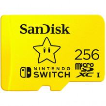 SanDisk microSDXC kortelė, skirta Nintendo Switch 256 GB, iki 100 MB/ s skaitymo, 60 MB/ s rašymo, U3, C10, A1, UHS-1, E
