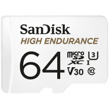 SanDisk MAX ENDURANCE microSDXC 64GB + SD adapteris 30 000 valandų, EAN: 619659178505