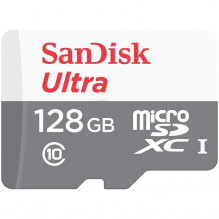 SanDisk Ultra microSDXC 128GB 100MB/ s, 10 klasė UHS-I, EAN: 619659185091