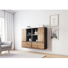 Cama living room furniture set ROCO 19 (4xRO3 + 4xRO6) antracite / wotan oak