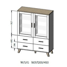 Cama living room set LOTTA 1 (RTV stand 160 + display cabinet 120 + sideboard 110)