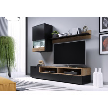 Cama PAT set 175x180x39 cm black+ oak lefkas