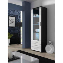 SOHO 1 furniture set (RTV180 cabinet + S1 cabinet + shelves) Black / White Gloss