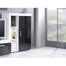 Cama living room storage set SAMBA A white / black gloss